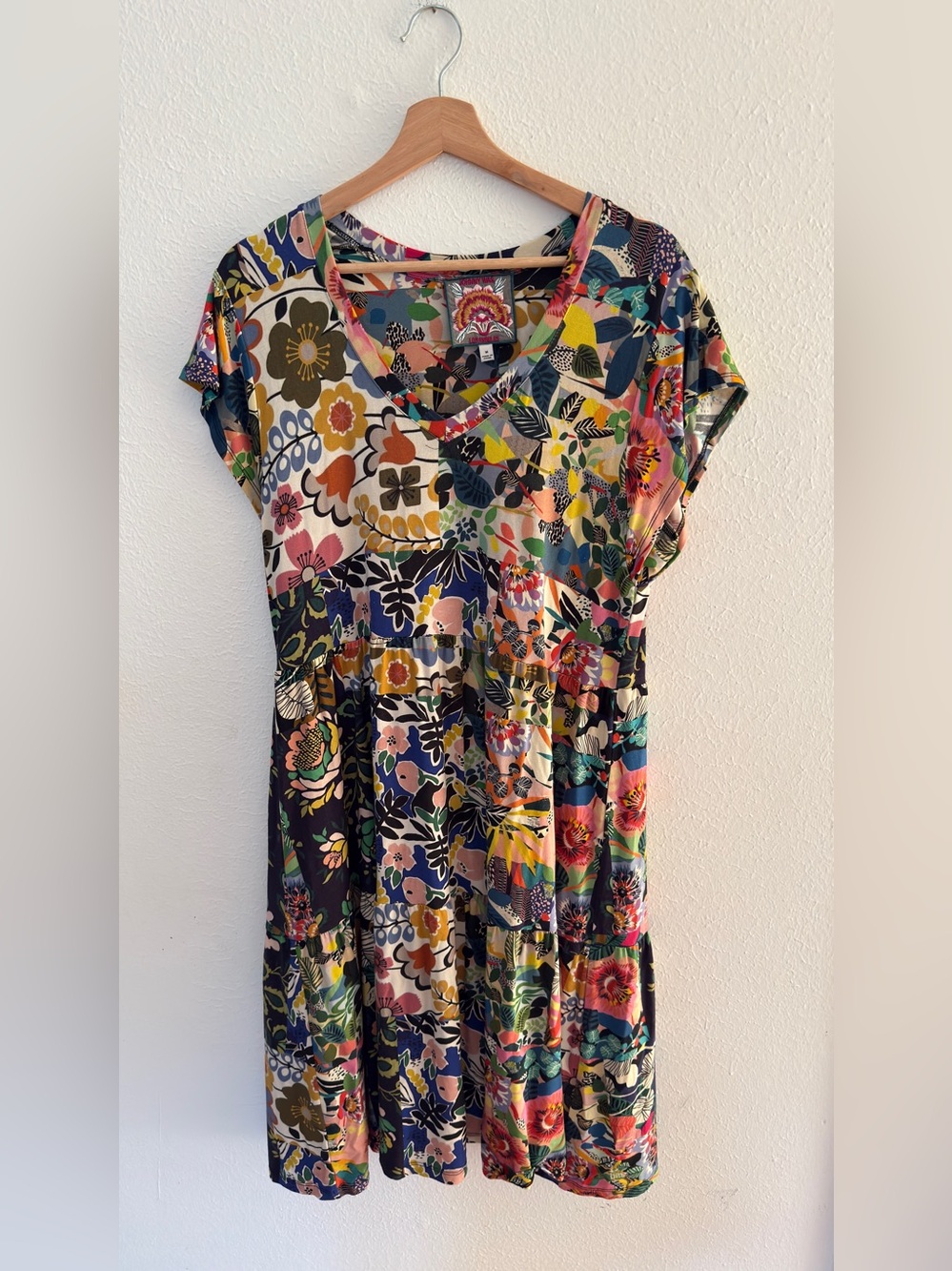 Johnny Was Chelsea Garden Tiered Tea Length Dress - Picture 4 of 7